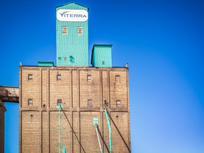 Viterra Sign Atop the Grain Elevator Tower