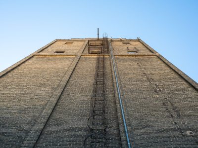 Straight Up the Brick Face of Viterra's Grain Elevator