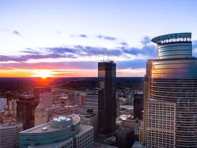 Minneapolis: Capella Tower, IDS Center, Foshay Tower at Sunset