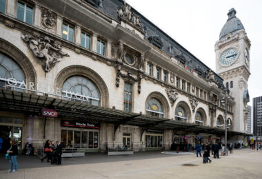 Entrance to the Gare de Lyon train station in Paris, France.