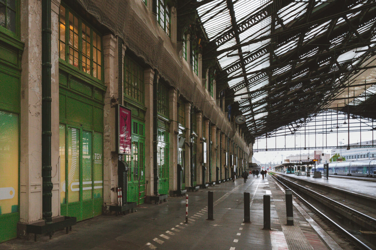 Paris Gare de Lyon Platforms Under Glass Canopy