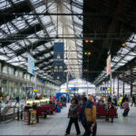 Inside the Gare de Lyon train station in Paris, France.