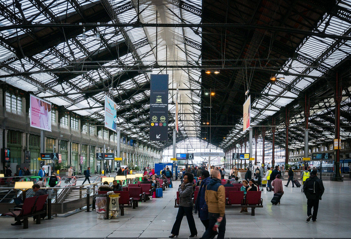 Inside the Gare de Lyon train station