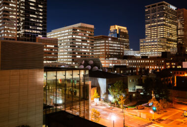 Marquette Ave in Downtown Minneapolis at night