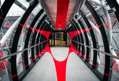 A skyway to a shopping mall in Paris. If you know what mall this is, i'd love to know!