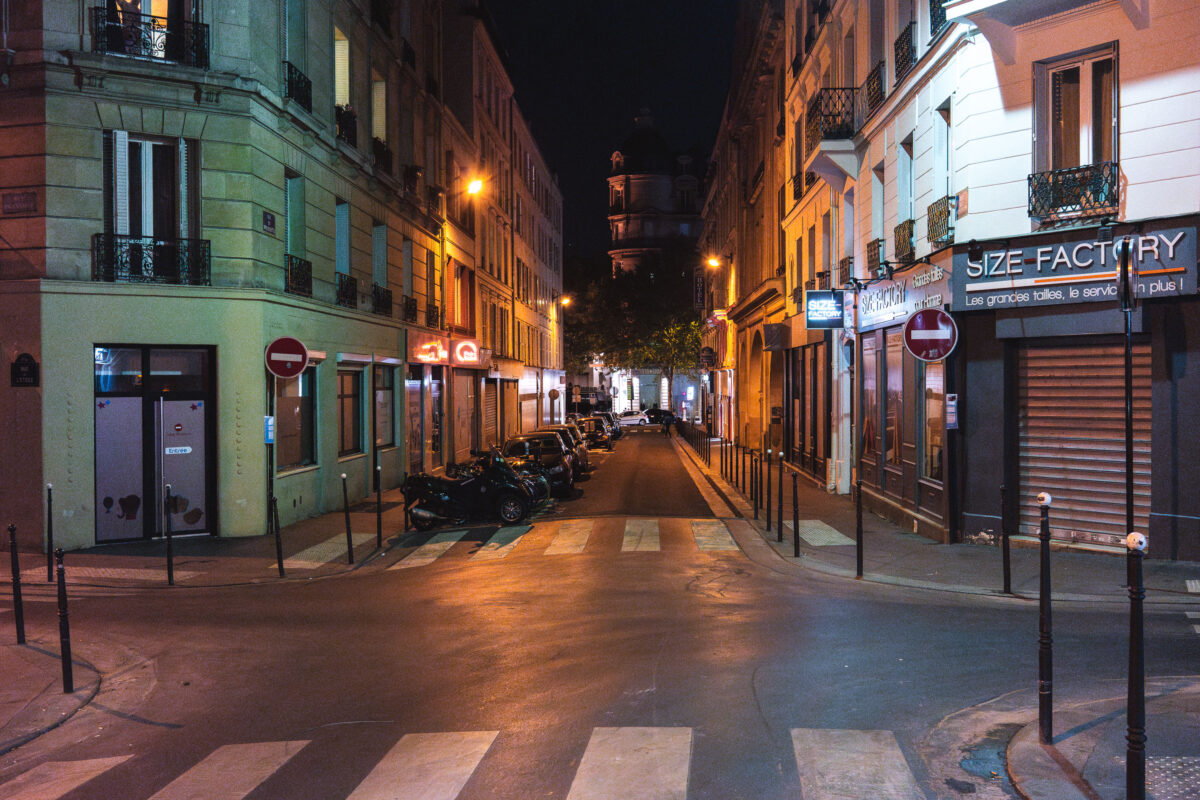 Paris 10th Arrondissement Street at Night