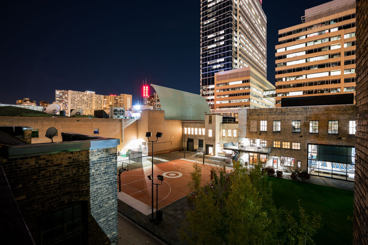 A Target branded basketball court in Downtown Minneapolis.