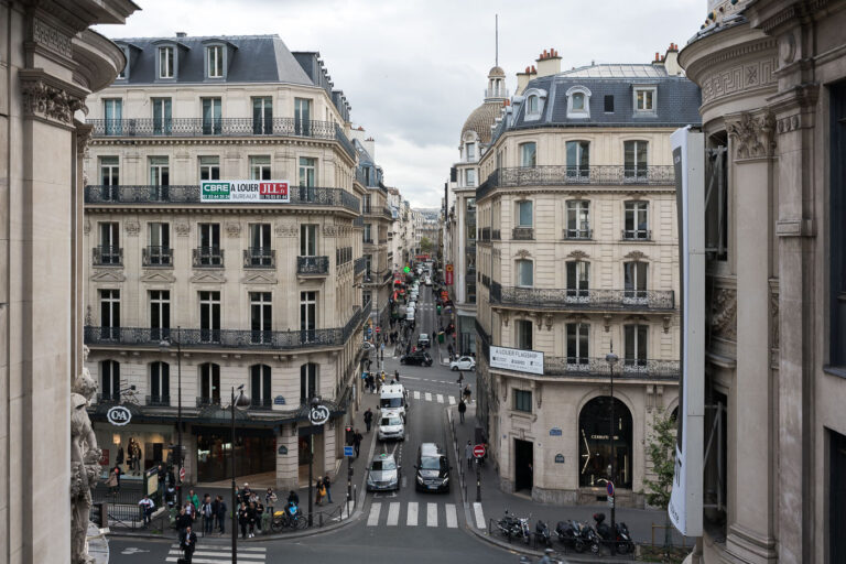 View from Printemps in Paris France 4 Rue de Caumartin Paris France as seen from Printemps skyway.
