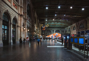 Inside Zürich Hauptbahnhof in Zurich, Switzerland.