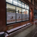 A temporary danceclub being setup in downtown Minneapolis in preparation for Super Bowl LII, held on February 4, 2018.