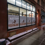 A temporary danceclub being setup in downtown Minneapolis in preparation for Super Bowl LII, held on February 4, 2018.
