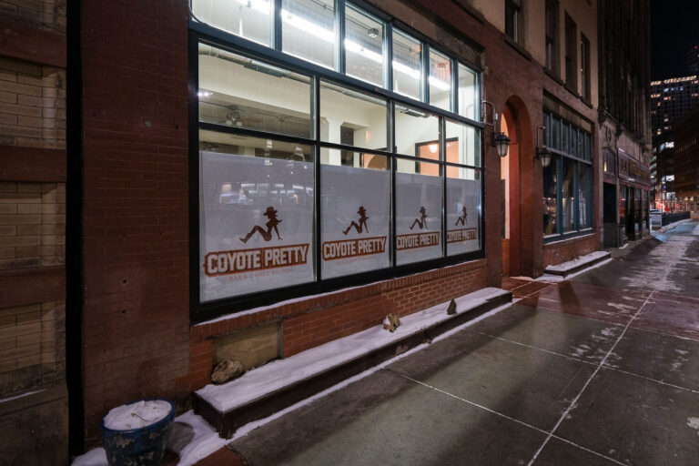 Coyote Pretty club during Super Bowl LII 2 A temporary danceclub being setup in downtown Minneapolis in preparation for Super Bowl LII, held on February 4, 2018.