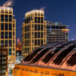 The Armory and new Downtown East development in Minneapolis.
