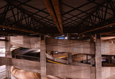 A parking ramp in downtown Minneapolis.
