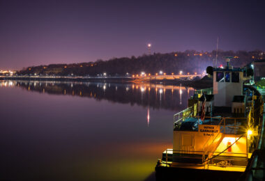 Patrick Gannaway docked on the Mississippi River in St. Paul, Minnesota.