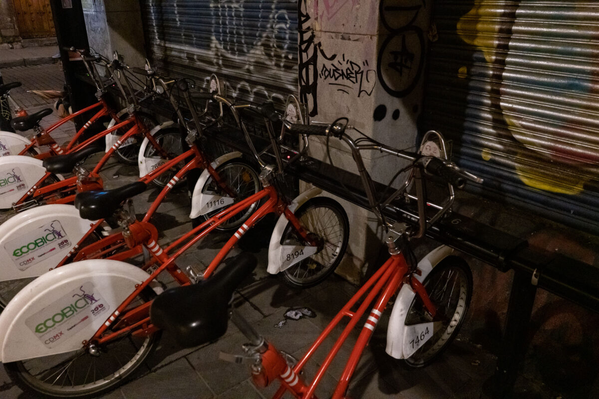 Ecobici Dock at Night, Mexico City Historic Center