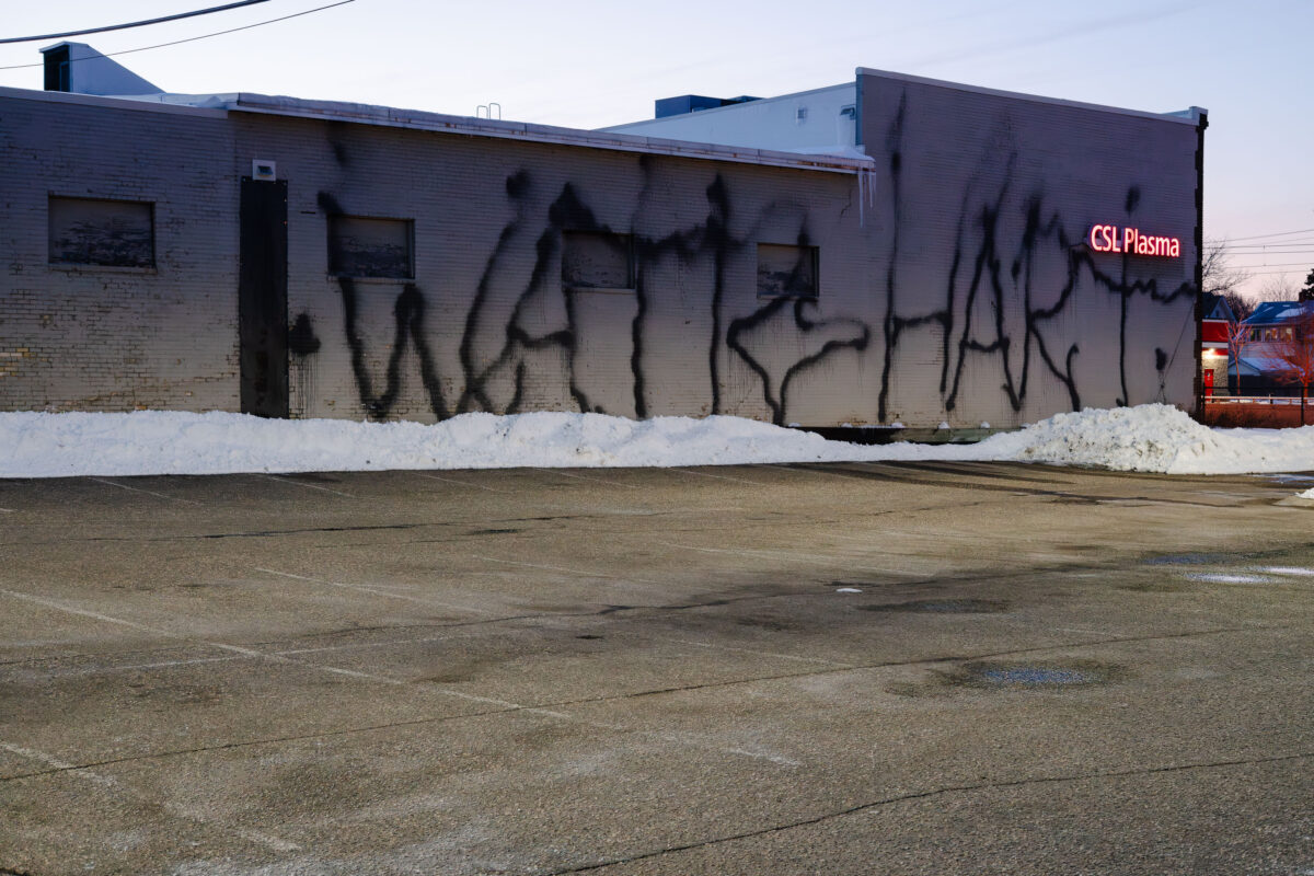 Graffiti on CSL Plasma in Minneapolis