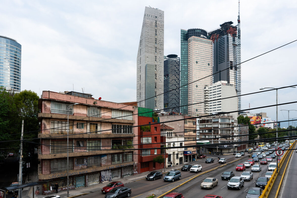 Avenida Reforma: Old Buildings and New Towers, Mexico City