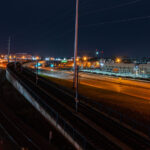 Metro Transit light rail bridge over Haiwatha Avenue in South Minneapolis.