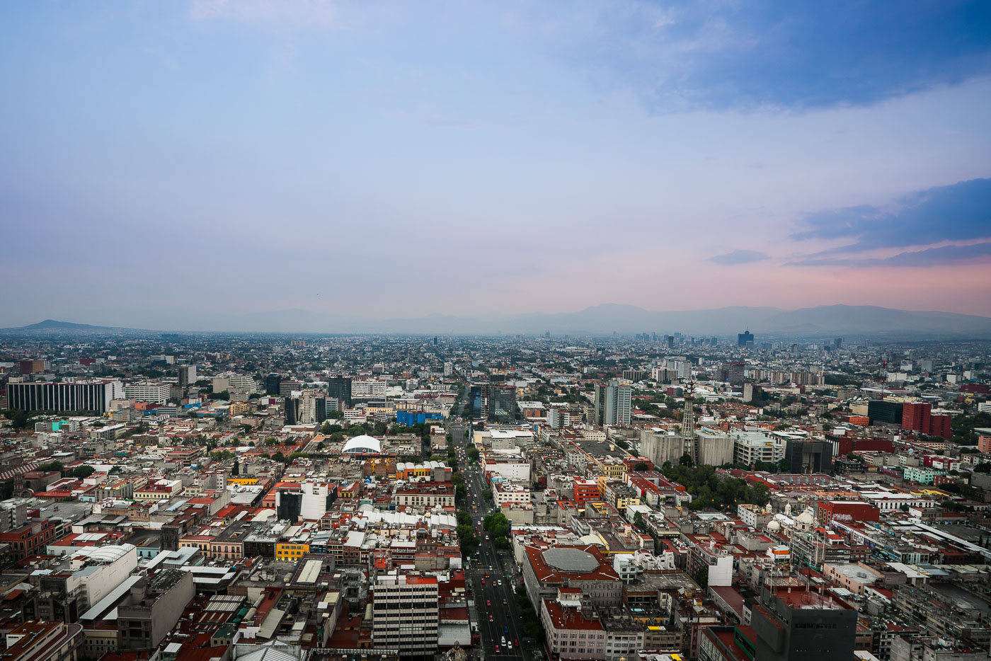 Looking out in Mexico City at the city from above