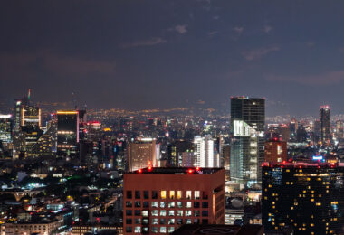 The night lights of Mexico City, Mexico.