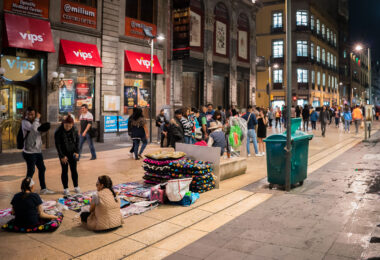 Vendors on the street in Mexico City.