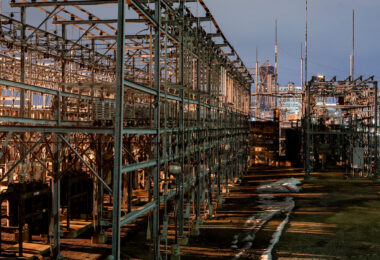 An Xcel Energy substaton near Downtown St. Paul, Minnesota.