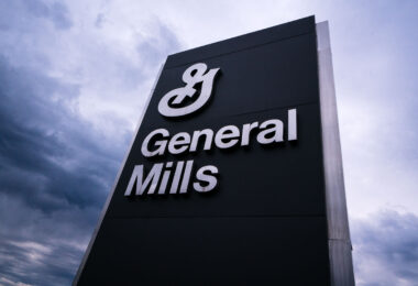 General Mills sign at General Mills headquarters near Minneapolis.