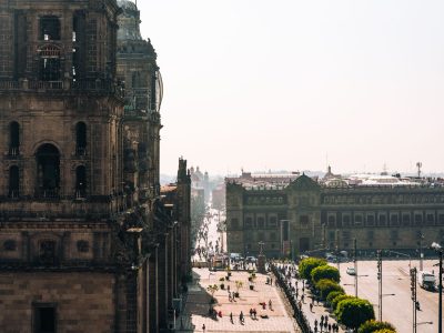 View Toward the Zócalo from the Metropolitan Cathedral Tower