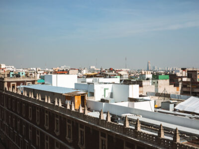 Mexico City Central District Rooftops with Torre Latinoamericana