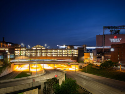 Target Field, Parking Ramp, I-394, Downtown Minneapolis Night