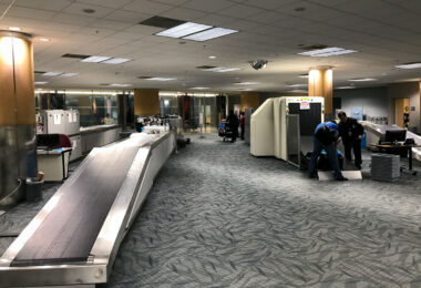 Secondary TSA screening at Hartsfield-Jackson Atlanta International Airport.