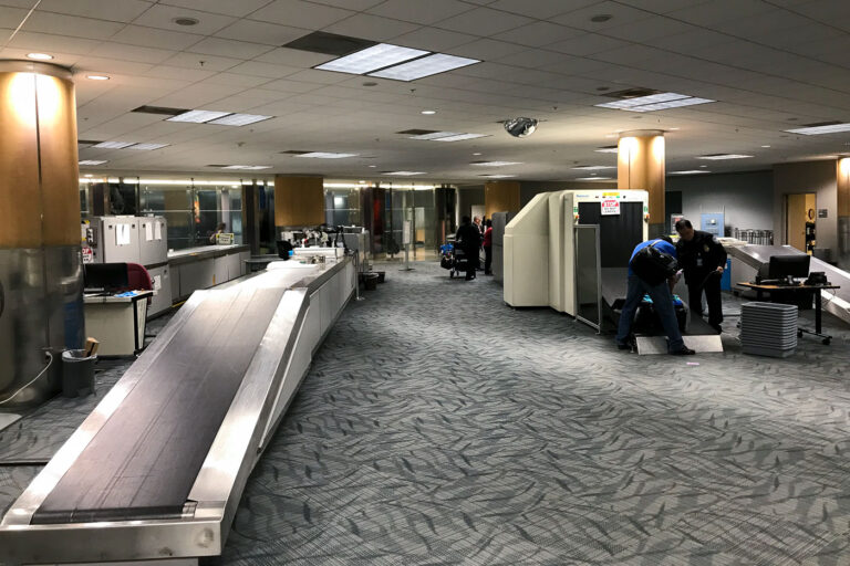 TSA secondary screening 2 Secondary TSA screening at Hartsfield-Jackson Atlanta International Airport.