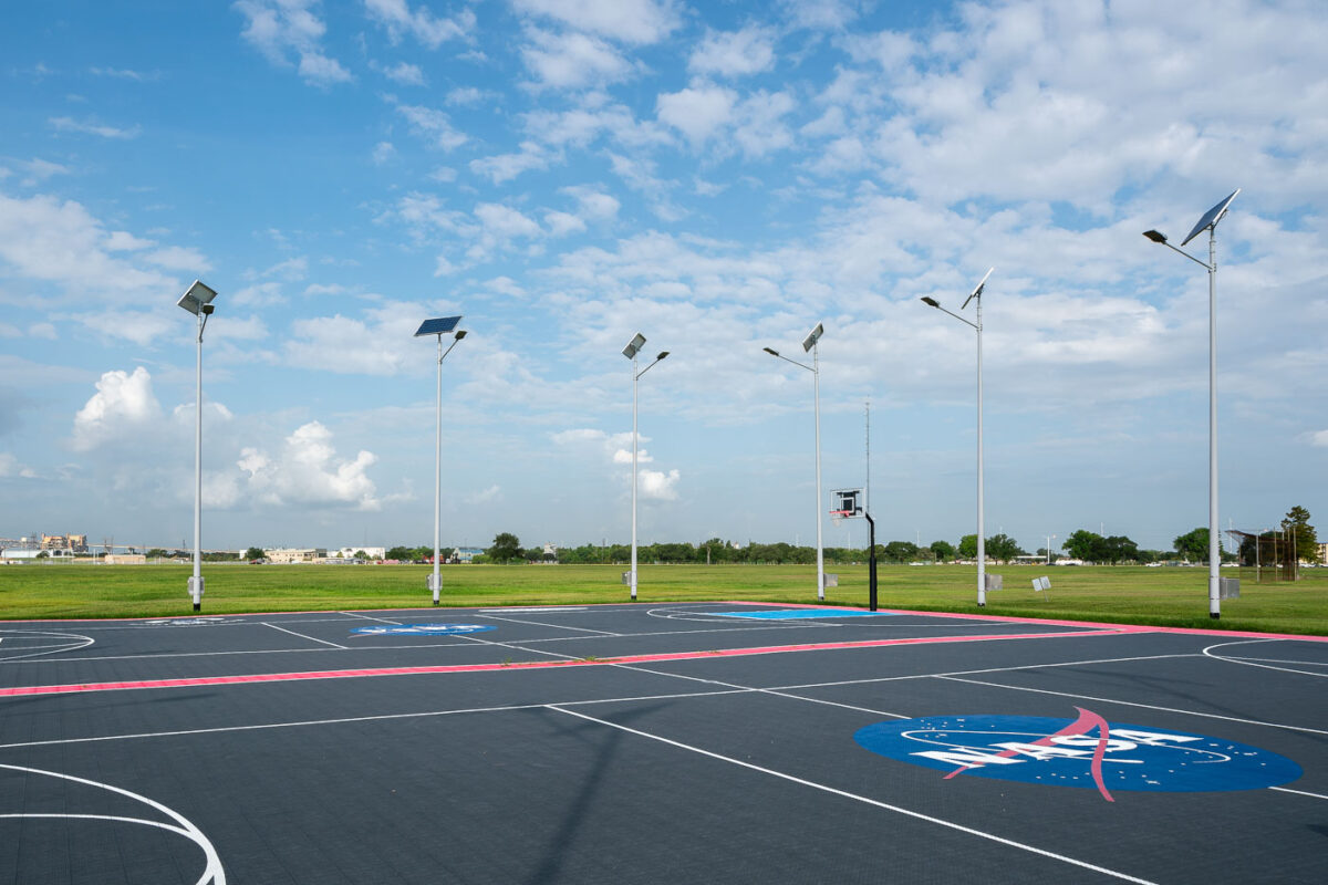 A basketball court at NASA Michoud Assembly Facility
