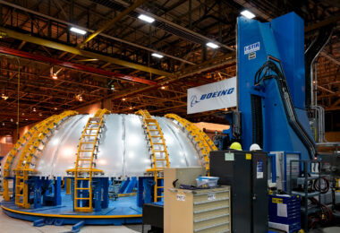 At NASA’s Michoud Assembly Facility in New Orleans, Boeing engineers use a PAR Systems I-STIR Friction-Stir Welder to join massive aluminum dome sections for next-generation aerospace vehicles. The process forges metal under intense pressure and heat without melting it, producing welds with exceptional structural integrity for components such as rocket fuel tanks and spacecraft pressure vessels. The Michoud facility, once home to Saturn V and Space Shuttle tank production, continues its role as one of the nation’s key centers for large-scale precision manufacturing and spaceflight hardware assembly.