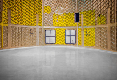 The inside of a Space Launch System (SLS) barrel used for the liquid hydrogen tank. It’s made of AI 2219, an aerospace aluminum alloy.

More Info: https://www.nasa.gov/exploration/systems/sls/