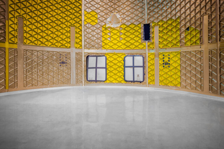 SLS Barrel interior at NASA Michoud Assembly Facility 3 The inside of a Space Launch System (SLS) barrel used for the liquid hydrogen tank. It’s made of AI 2219, an aerospace aluminum alloy.More Info: https://www.nasa.gov/exploration/systems/sls/