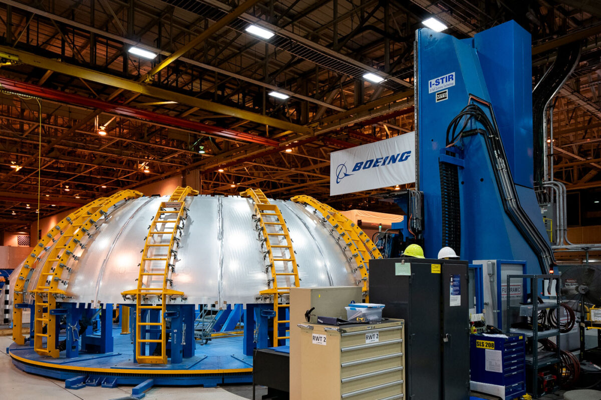 A I-Stir Friction Welder from Par Systems inside the Nasa Michoud Assembly Facility where work on the SLS rocket is being done.
