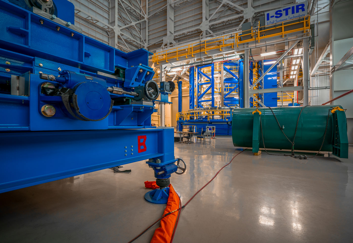 The Vertical Weld Center at NASA Michoud Assembly Facility is a friction-stir-weld tool for wet and dry structures on the Space Launch System (SLS) core stage. It will weld barrel panels together to produce whole barrels for the two pressurized tanks, the intertank, the forward skirt and the aft engine section.