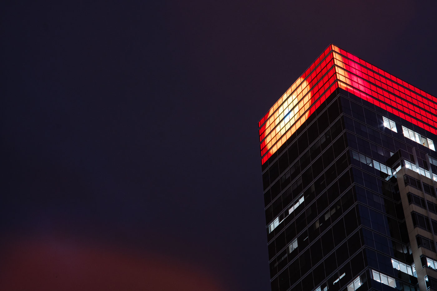 Target headquarters at night in Downtown Minneapolis