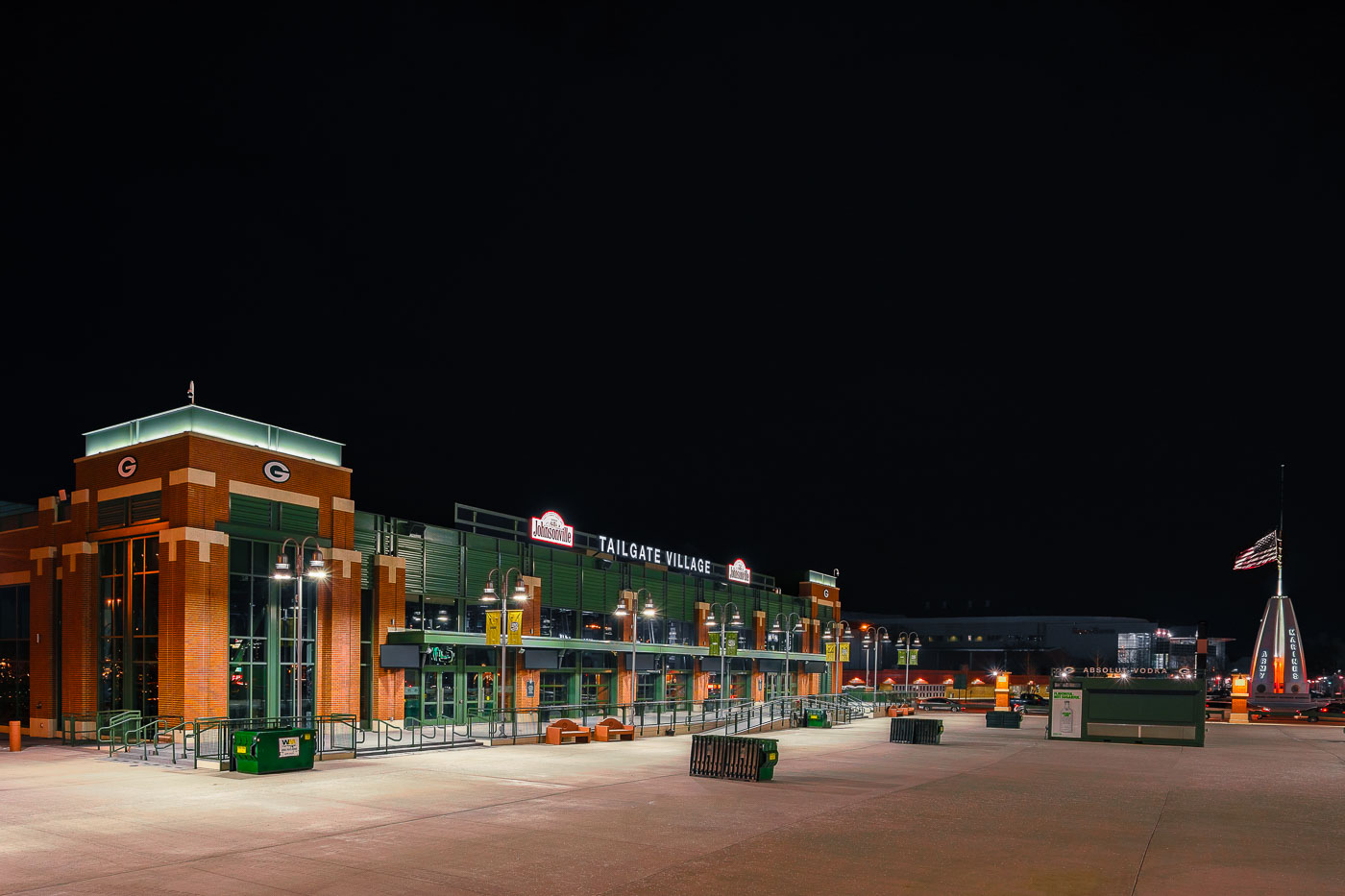 Tailgate village at Lambeau Field