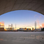 A -20F day during the Polar Vortex. Looking out under the Third Avenue Bridge near downtown Minneapolis.