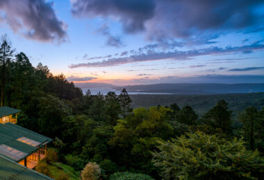 Sunset from the Arenal Observatory Lodge in Costa Rica.