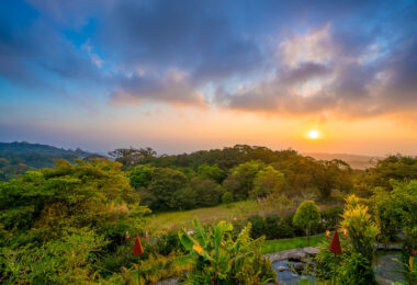 Monteverde Costa Rica Sunset from Hidden Canopy treehouses.