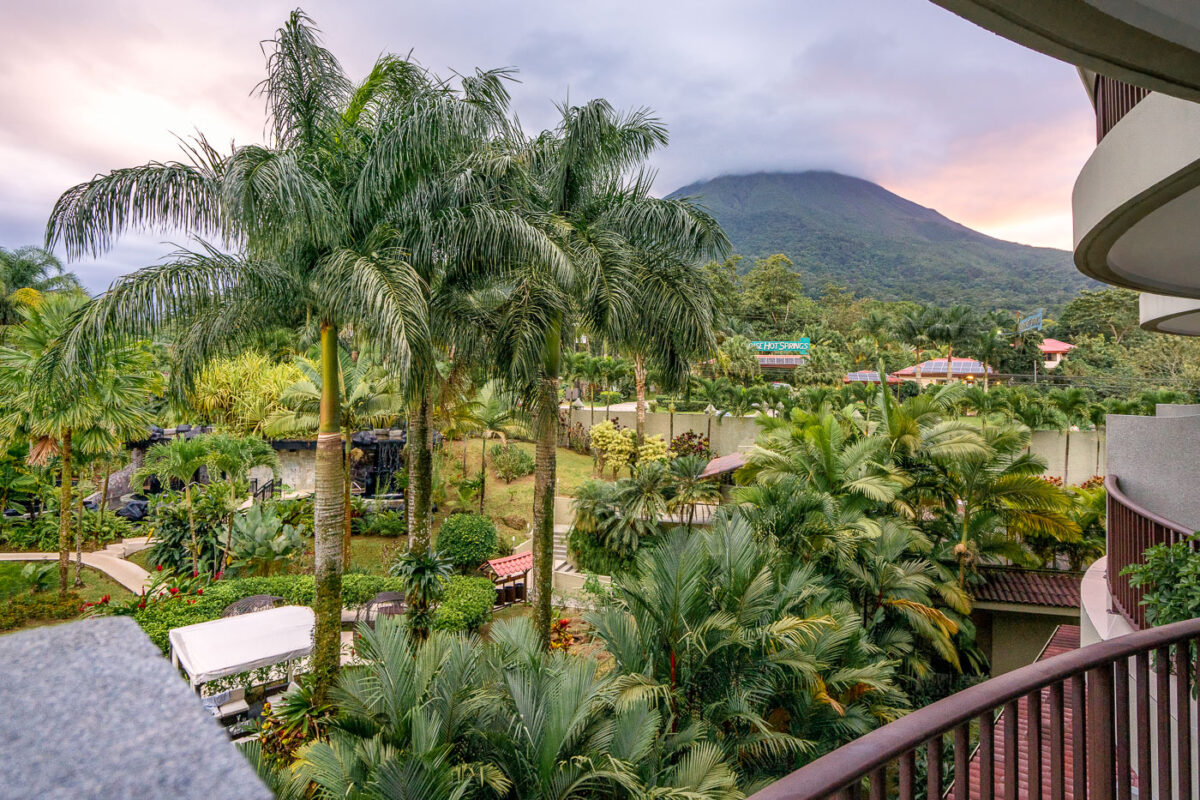 Arenal Volcano as seen from Royal Corin Thermal Water and Spa Resort in Costa Rica.