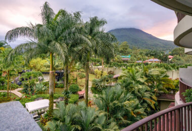 Arenal Volcano as seen from Royal Corin Thermal Water and Spa Resort in Costa Rica.