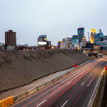 Construction on interstate 35W near downtown Minneapolis.