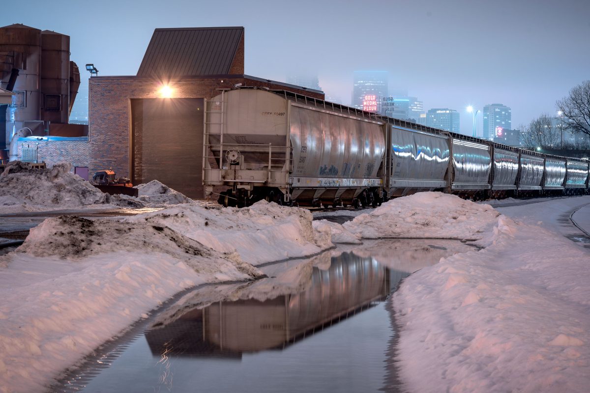Freight train reflections