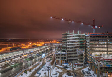 New parking ramps being constructed at the Minneapolis−Saint Paul International Airport.