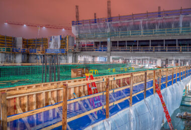 New parking ramps being constructed at the Minneapolis−Saint Paul International Airport.